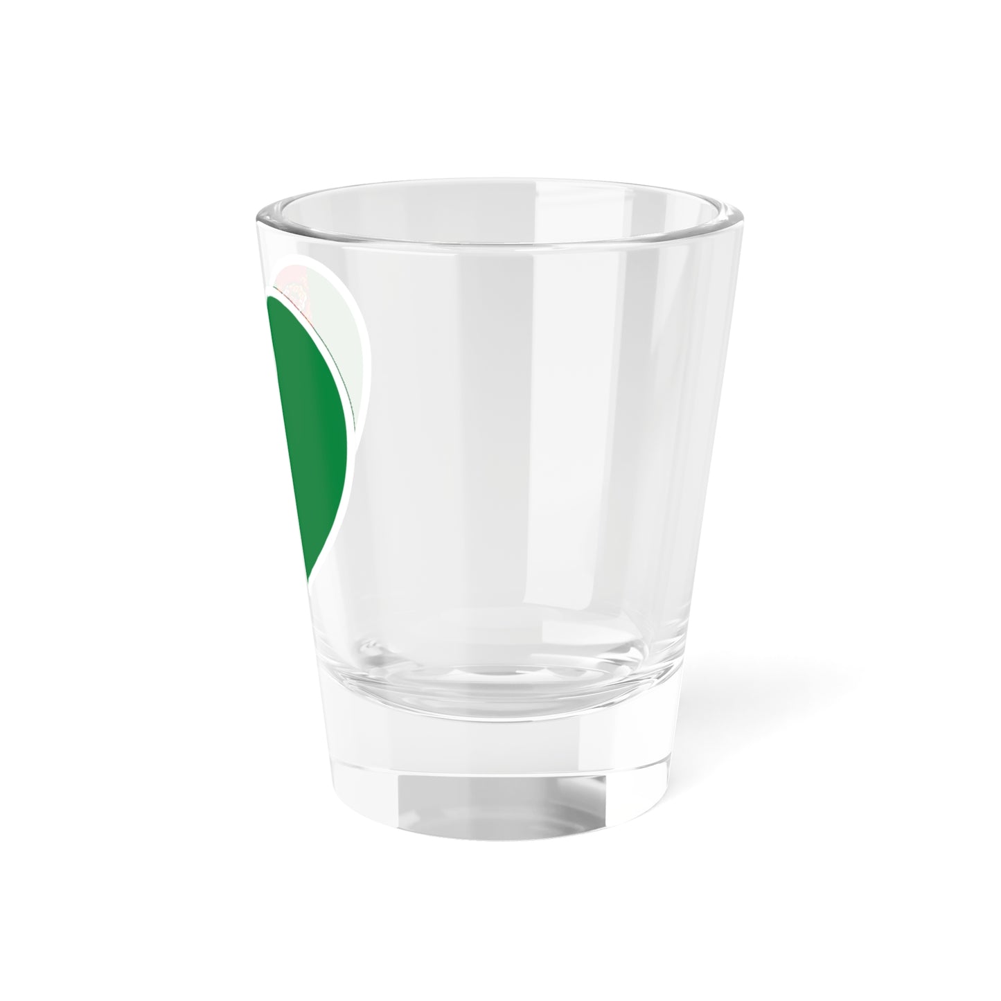 Turkmenistan flag heart white (Turkmenistan) Shot Glass 1.5oz
