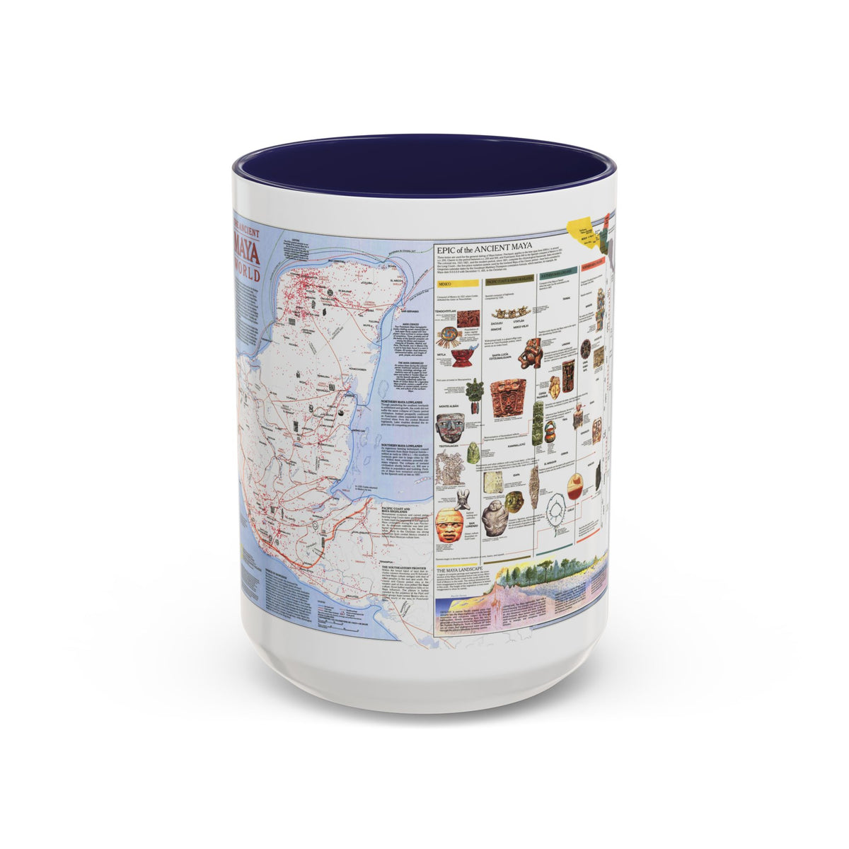 North America - The Ancient Maya World (1990) (Map) Accent Coffee Mug