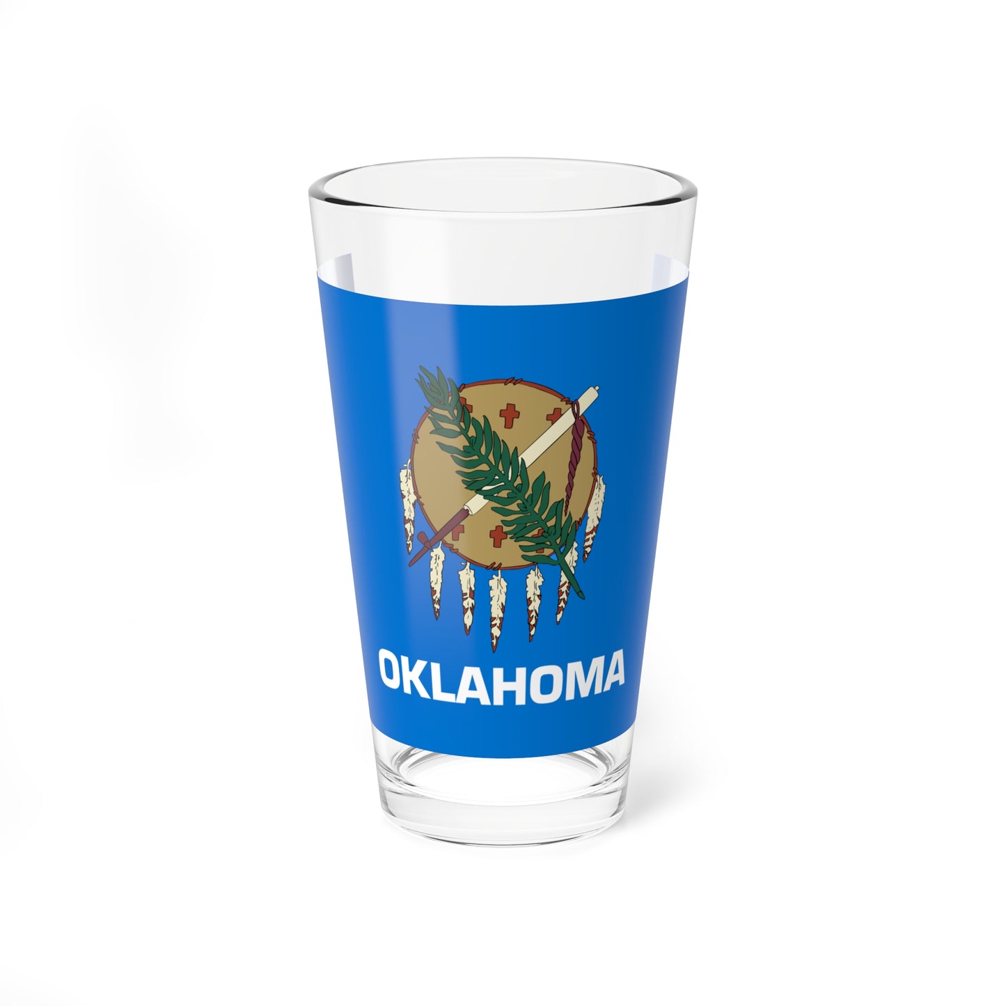 Flag of Oklahoma (United States) Pint Glass 16oz