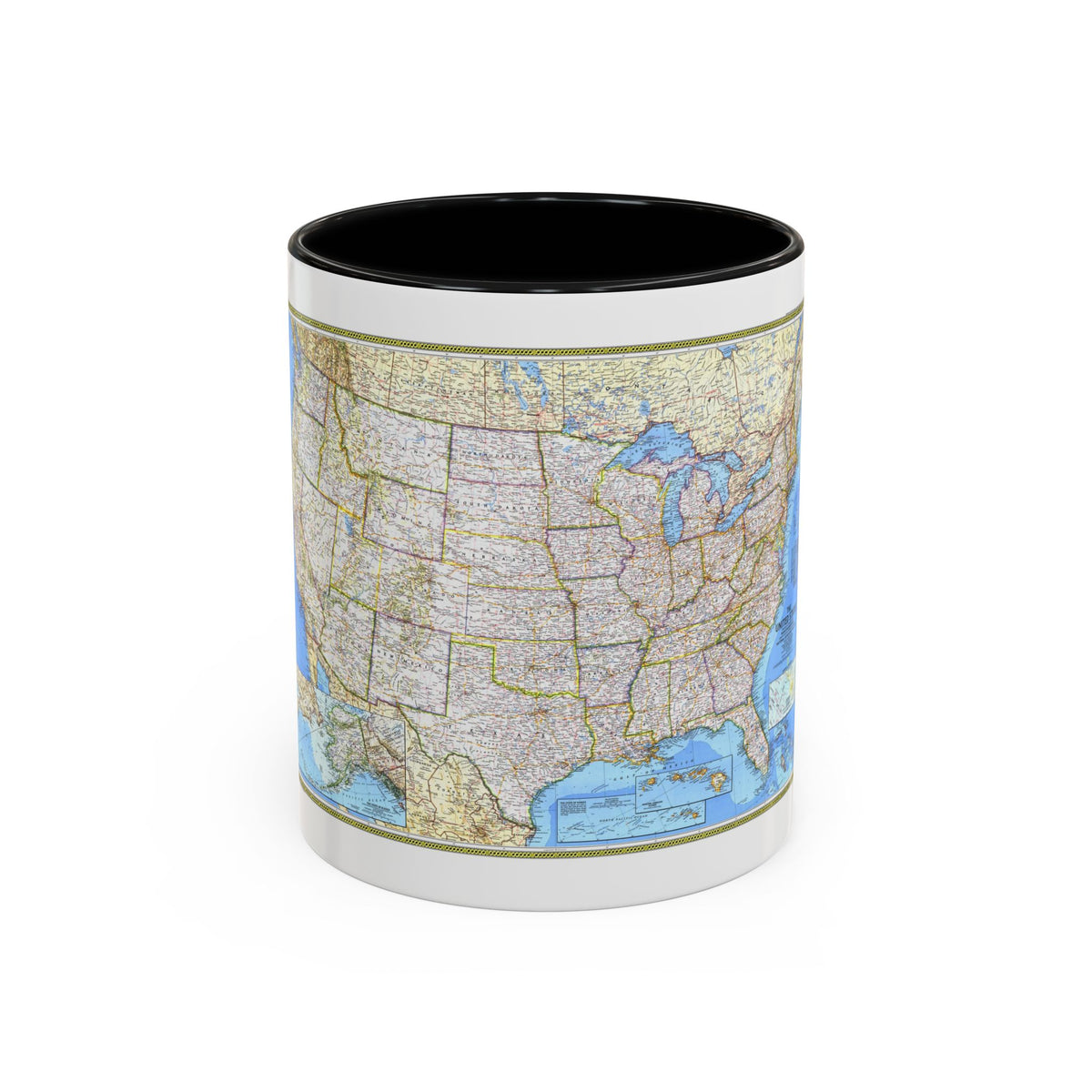 USA - The United States (1987) (Map) Accent Coffee Mug