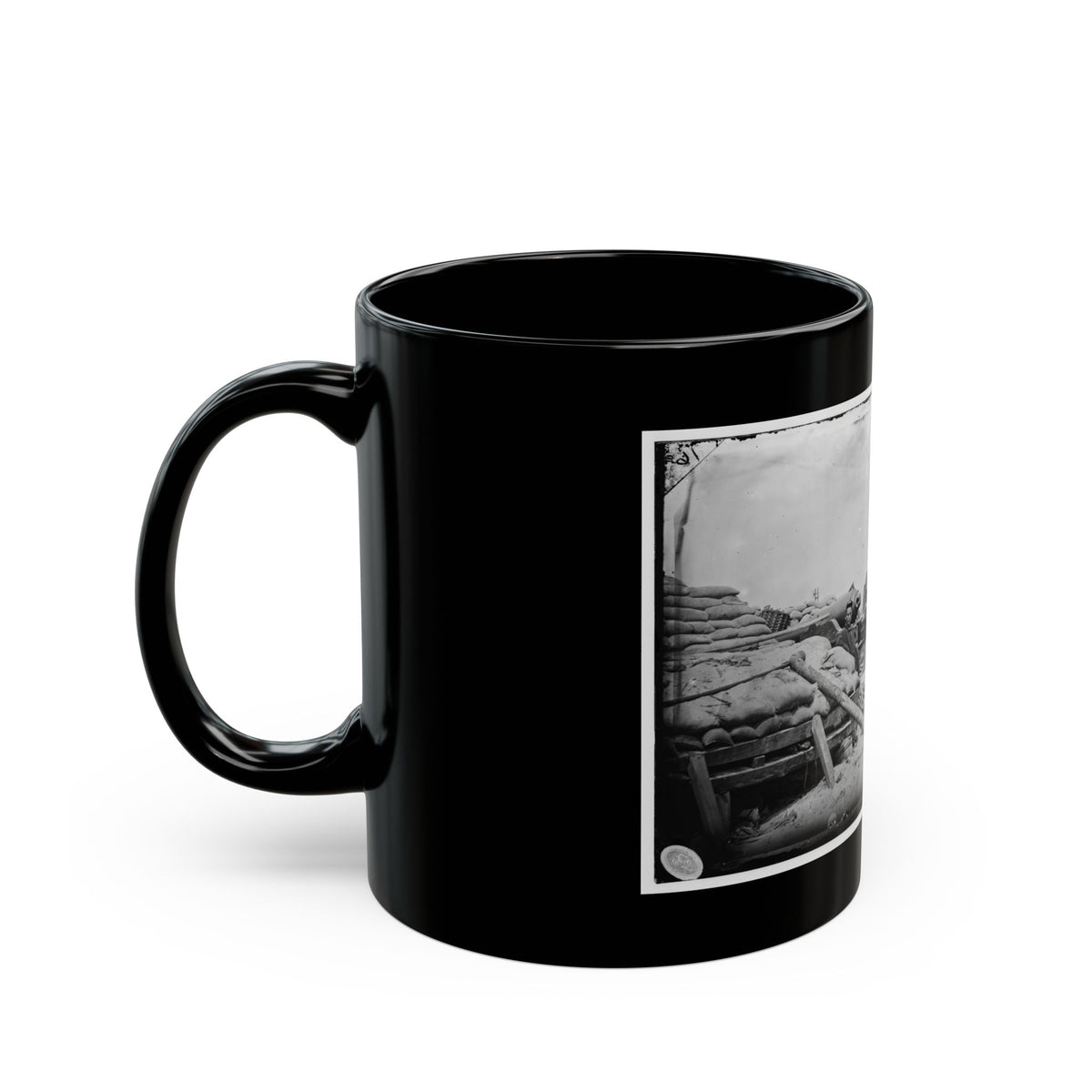 Morris Island, South Carolina. Naval Battery. Two 80-Pounder Whitworths. Breaching Battery Against Fort Sumpter (U.S. Civil War) Black Coffee Mug