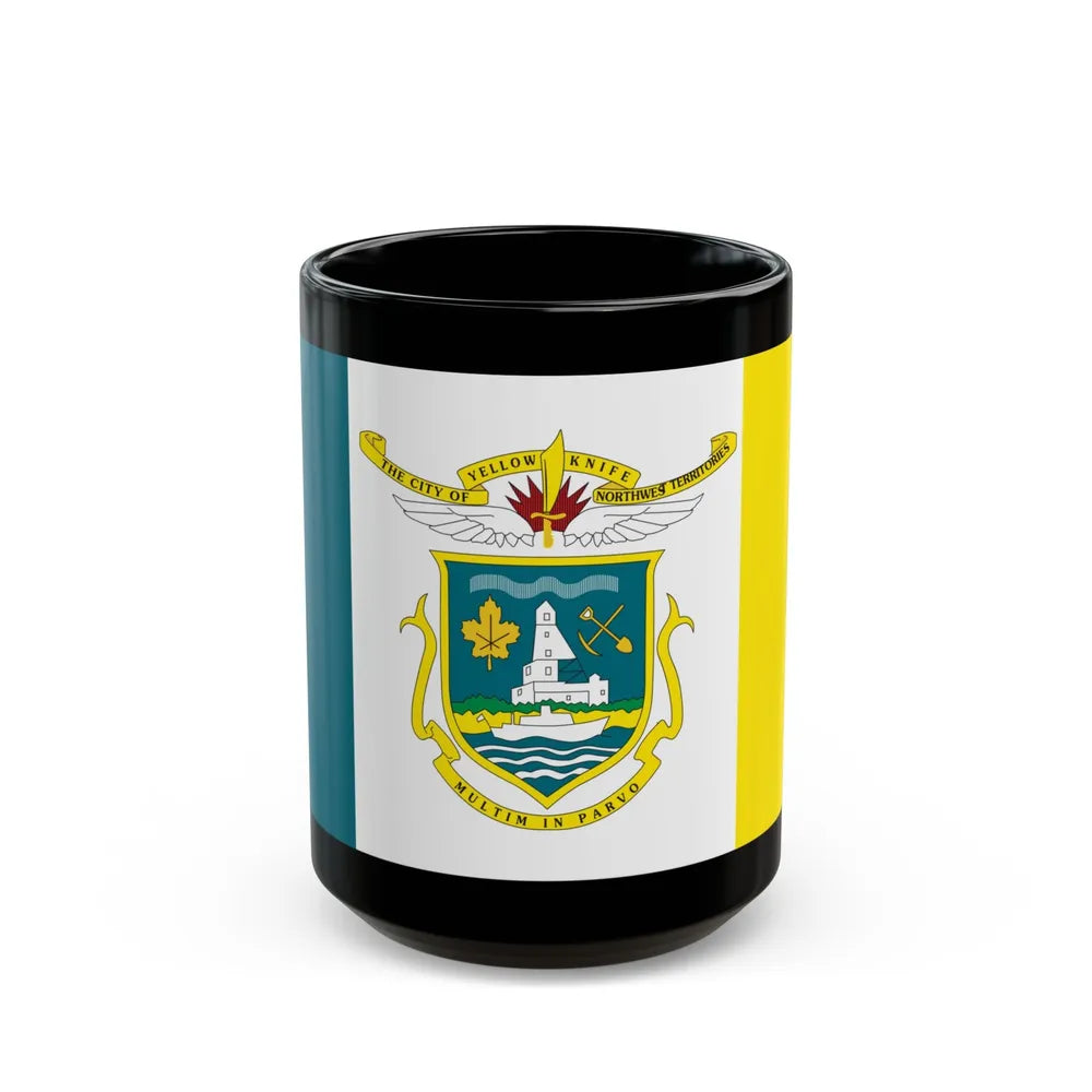 Flag of Yellowknife NWT Canada - Black Coffee Mug-15oz-Go Mug Yourself