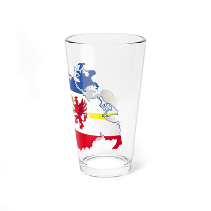 Flag map of MecklenburgVorpommern (Germany) Pint Glass 16oz