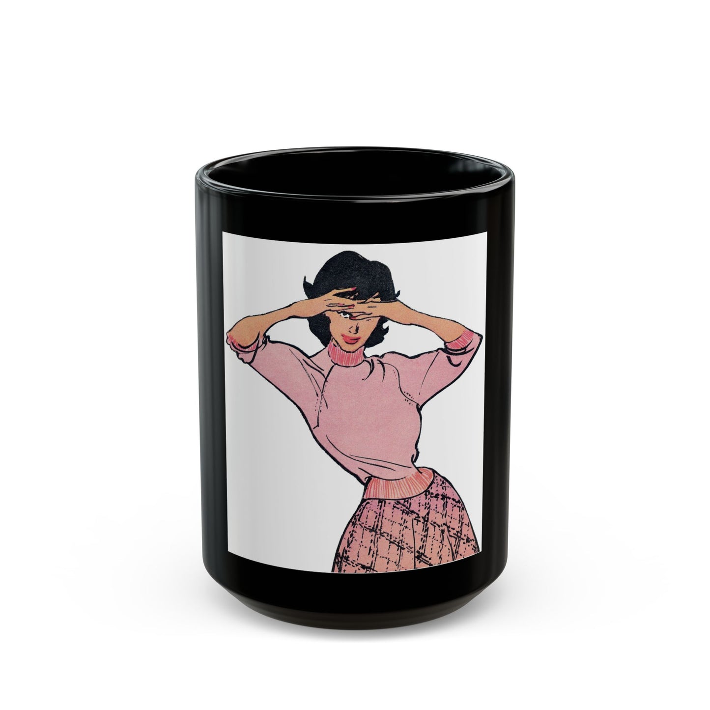 Fashion Illustration from Woman's Own magazine, 1959 (3) - Black Coffee Mug-15oz-Go Mug Yourself