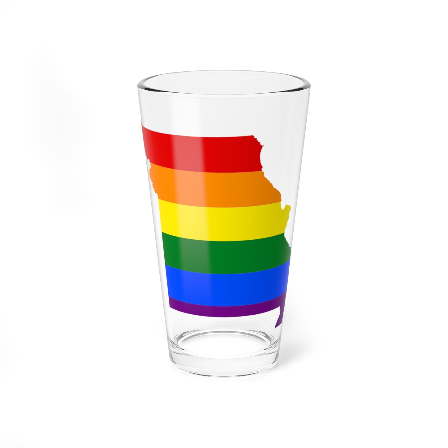 LGBT flag map of Missouri (United States) Pint Glass 16oz