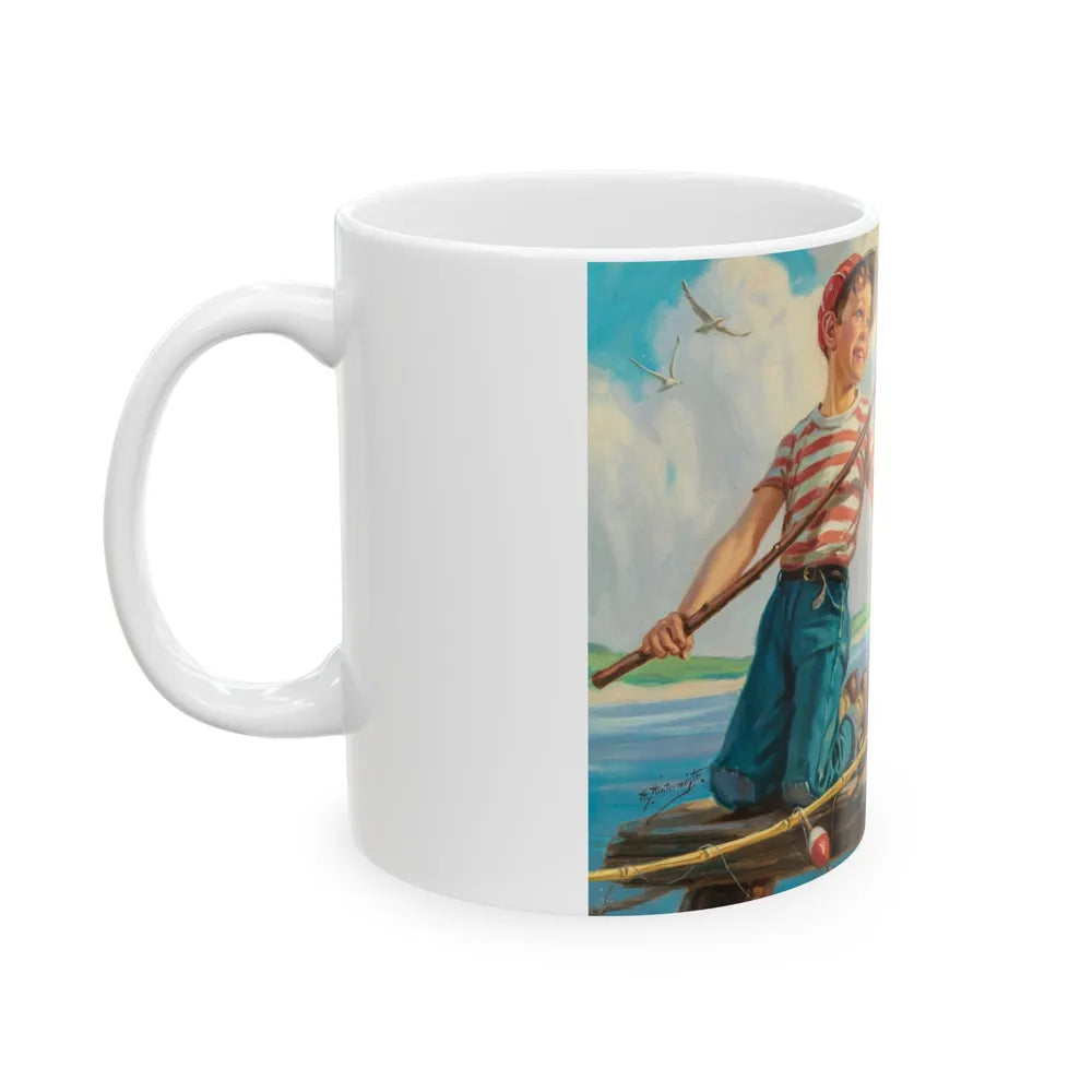 Dog in Net - White Coffee Mug-Go Mug Yourself