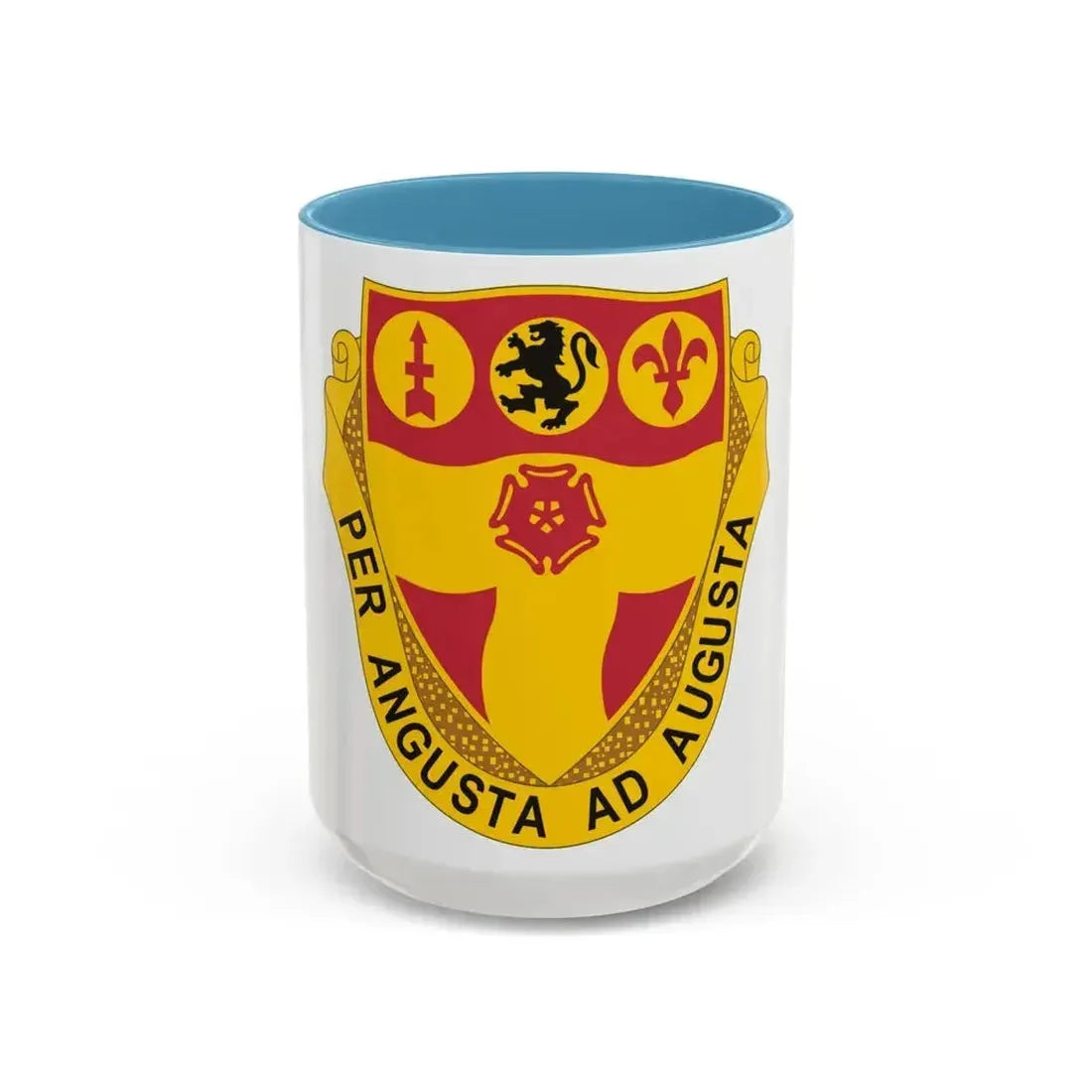 218th Field Artillery Regiment (U.S. Army) Accent Coffee Mug 15oz Light Blue - Go Mug Yourself