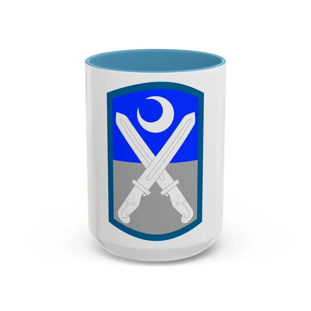 218th Infantry Brigade SSI (U.S. Army) Accent Coffee Mug 15oz Light Blue - Go Mug Yourself