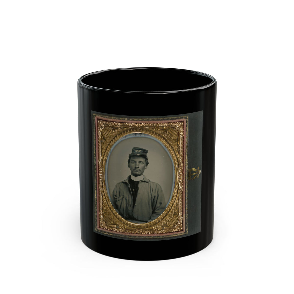Private Archibald Magill Smith Of Co. F, 1st Virginia Cavalry Regiment, And Co. D, 6th Virginia Cavalry Regiment, In Uniform (U.S. Civil War) Black Coffee Mug