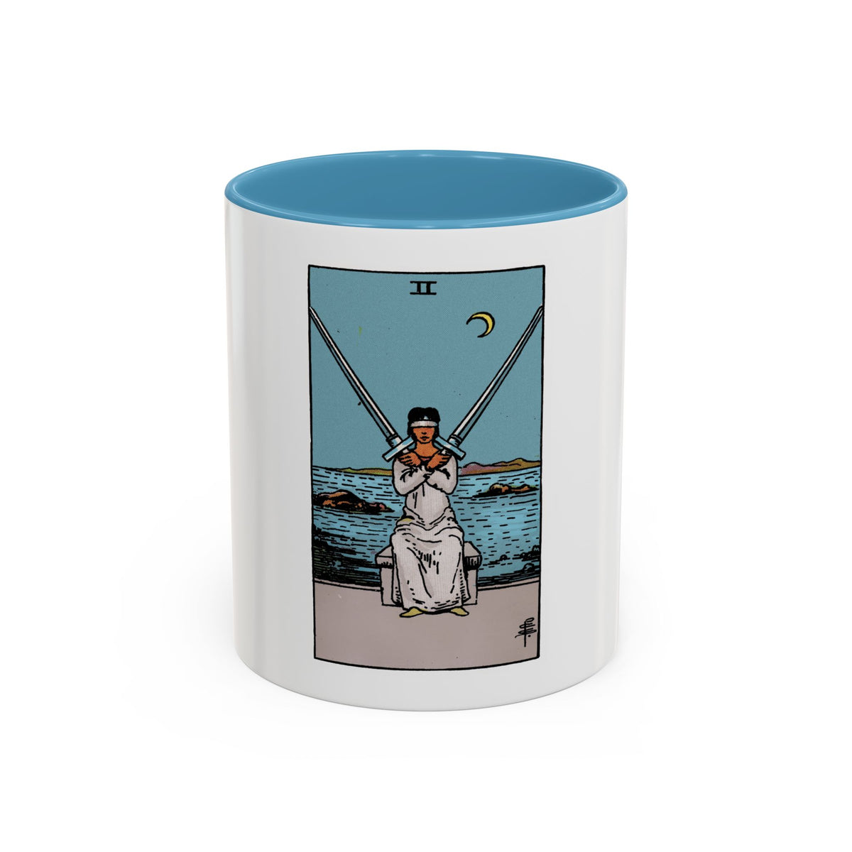 The 2 of Swords (Tarot Card) Accent Coffee Mug