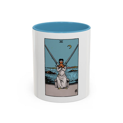 The 2 of Swords (Tarot Card) Accent Coffee Mug