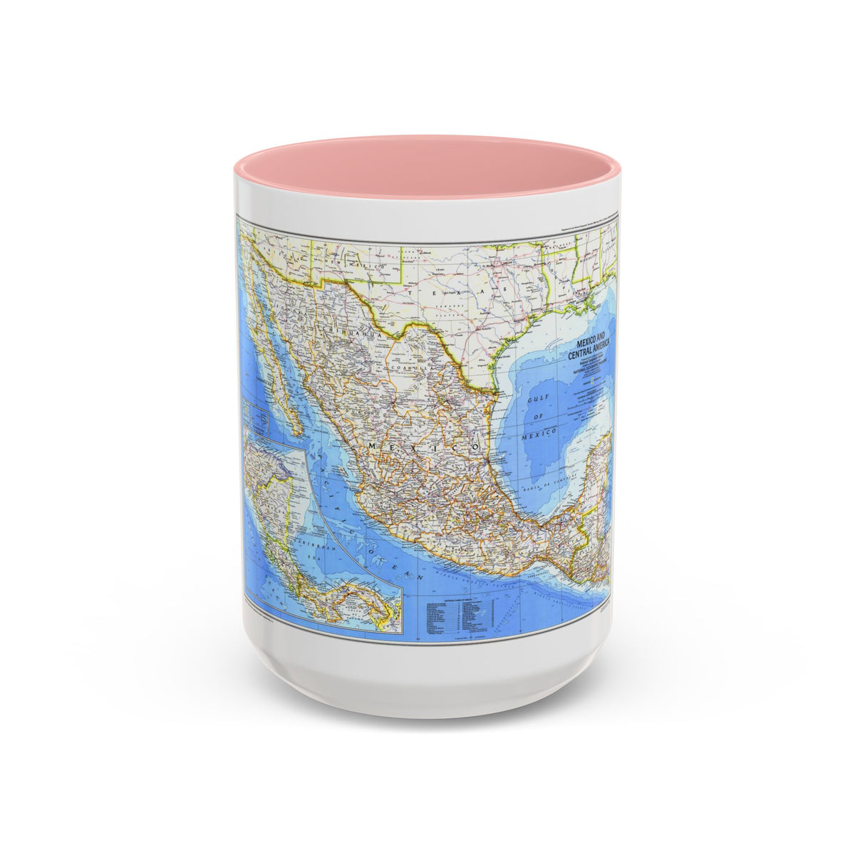 Central America & Mexico (1980) (Map) Accent Coffee Mug