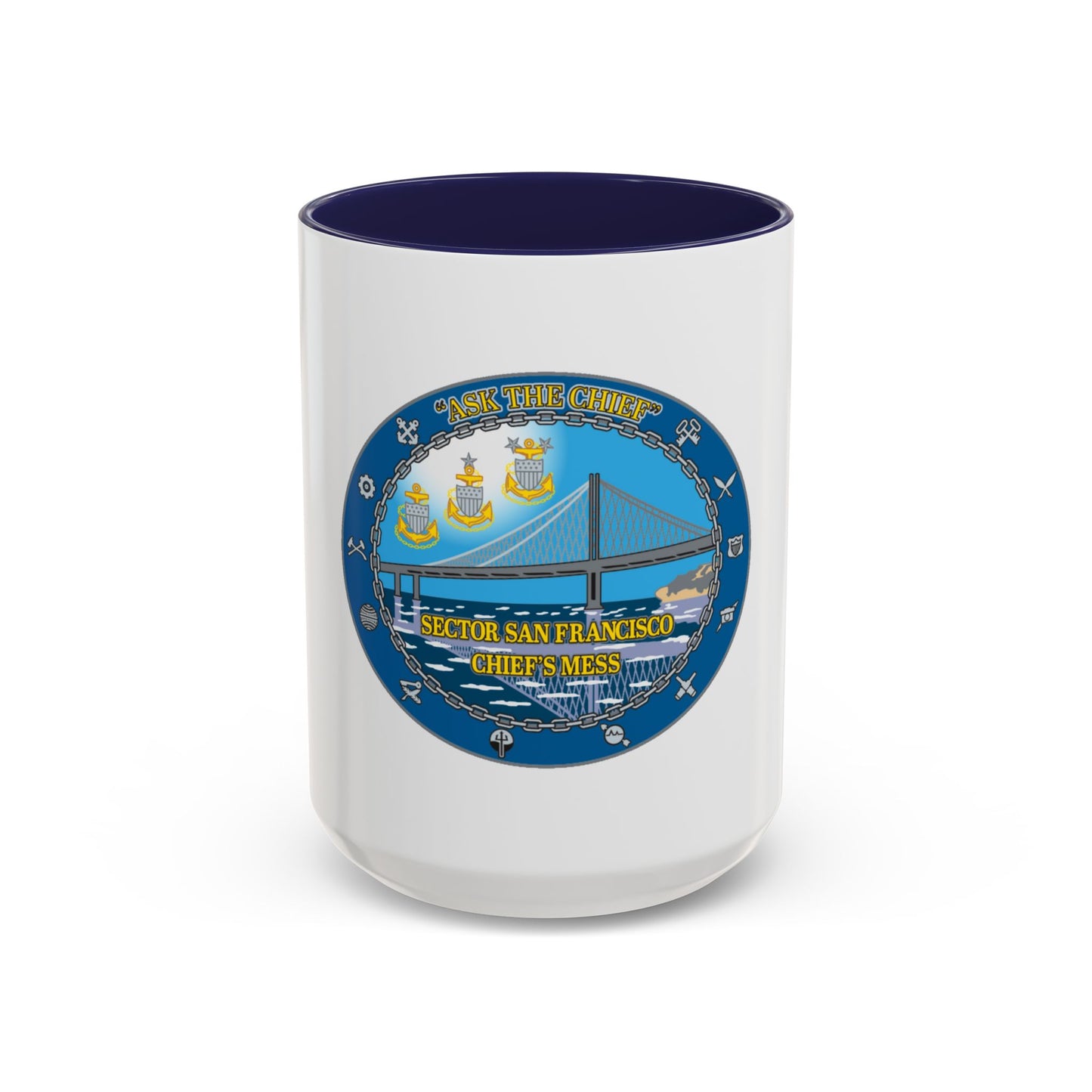 USCGS San Francisco Ask The Chief (U.S. Coast Guard) Accent Coffee Mug