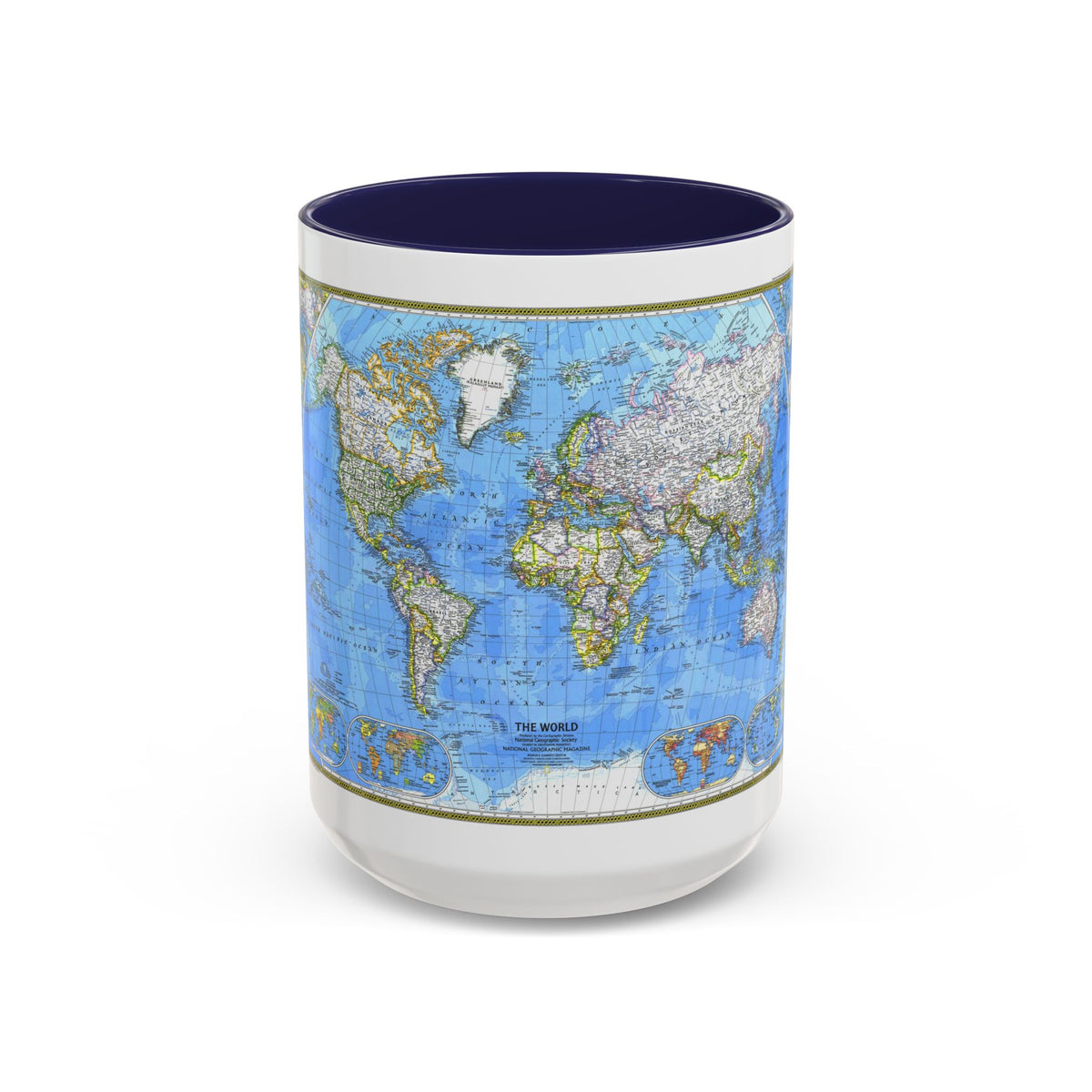 World Map (1981) (Map) Accent Coffee Mug