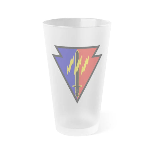 219th Battlefield Surveillance Brigade (U.S. Army) Frosted Pint Glass 16oz-Go Mug Yourself