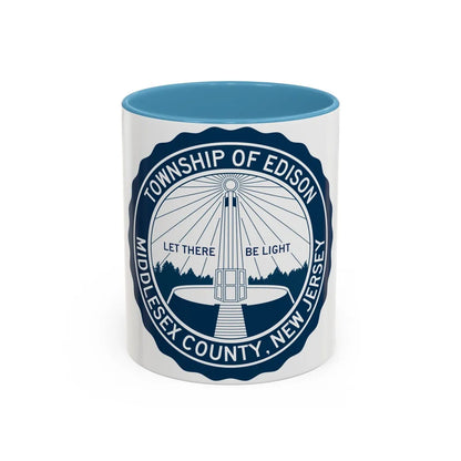 Seal of Edison NJ - Accent Coffee Mug-11oz-Light Blue-Go Mug Yourself