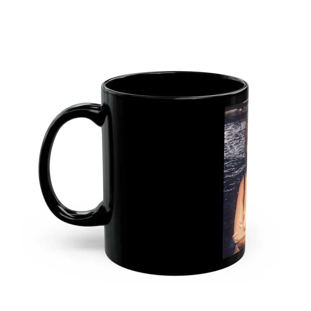 Linda Blair #243 - Topless (Vintage Female Icon) Black Coffee Mug-Go Mug Yourself