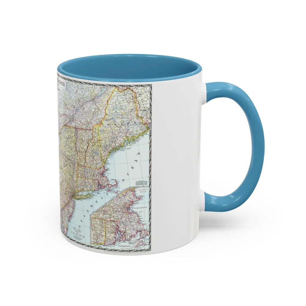 USA - Northeastern (1945) (Map) Accent Coffee Mug-Go Mug Yourself