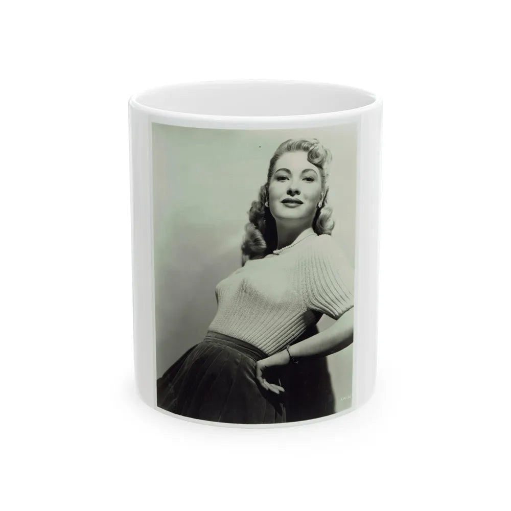 Lori Nelson #207 - B&W Glamour Dress Photo (Vintage Female Icon) White Coffee Mug-11oz-Go Mug Yourself