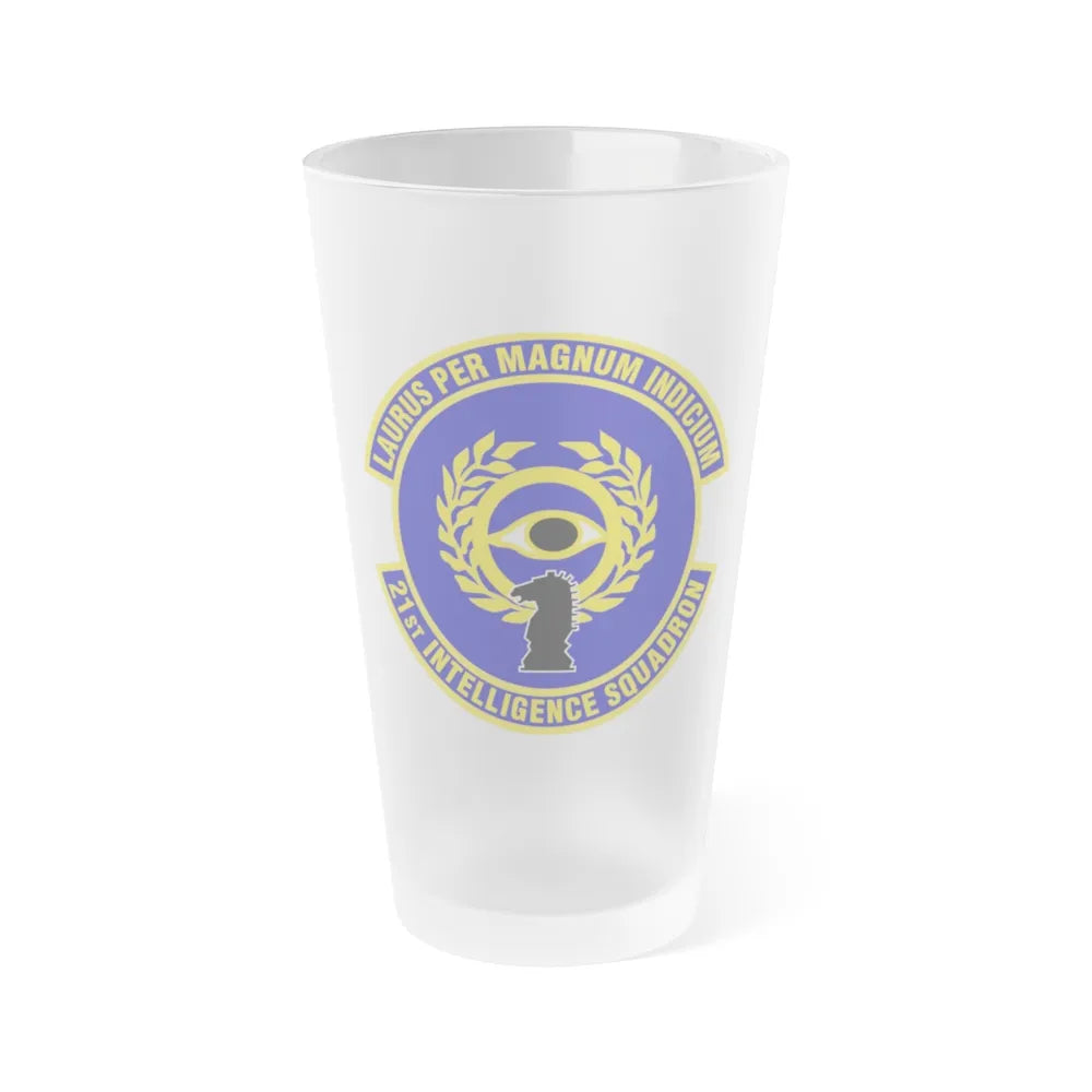 21st Intelligence Squadron (U.S. Air Force) Frosted Pint Glass 16oz-Go Mug Yourself