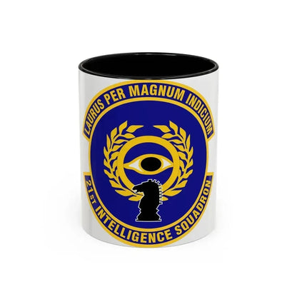 21st Intelligence Squadron (U.S. Air Force) Accent Coffee Mug 11oz Black - Go Mug Yourself