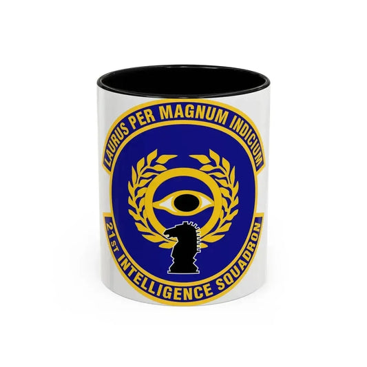 21st Intelligence Squadron (U.S. Air Force) Accent Coffee Mug 11oz Black - Go Mug Yourself
