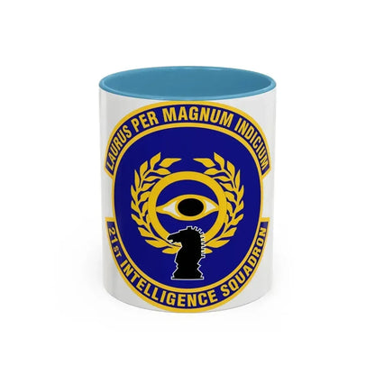21st Intelligence Squadron (U.S. Air Force) Accent Coffee Mug 11oz Light Blue - Go Mug Yourself