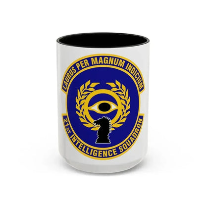21st Intelligence Squadron (U.S. Air Force) Accent Coffee Mug 15oz Black - Go Mug Yourself