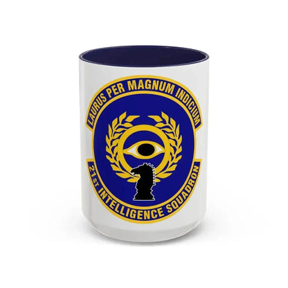 21st Intelligence Squadron (U.S. Air Force) Accent Coffee Mug 15oz Navy - Go Mug Yourself