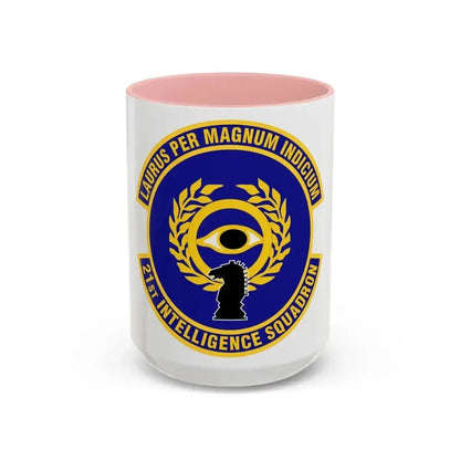 21st Intelligence Squadron (U.S. Air Force) Accent Coffee Mug 15oz Pink - Go Mug Yourself