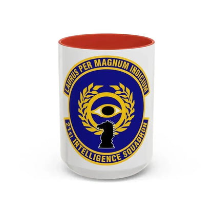 21st Intelligence Squadron (U.S. Air Force) Accent Coffee Mug 15oz Red - Go Mug Yourself
