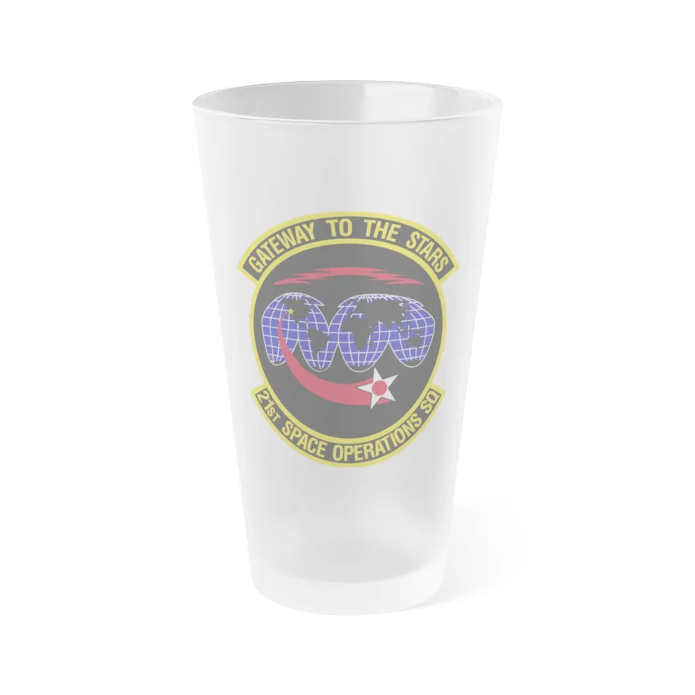 21st Space Operations Squadron (U.S. Air Force) Frosted Pint Glass 16oz-16oz-Frosted-Go Mug Yourself