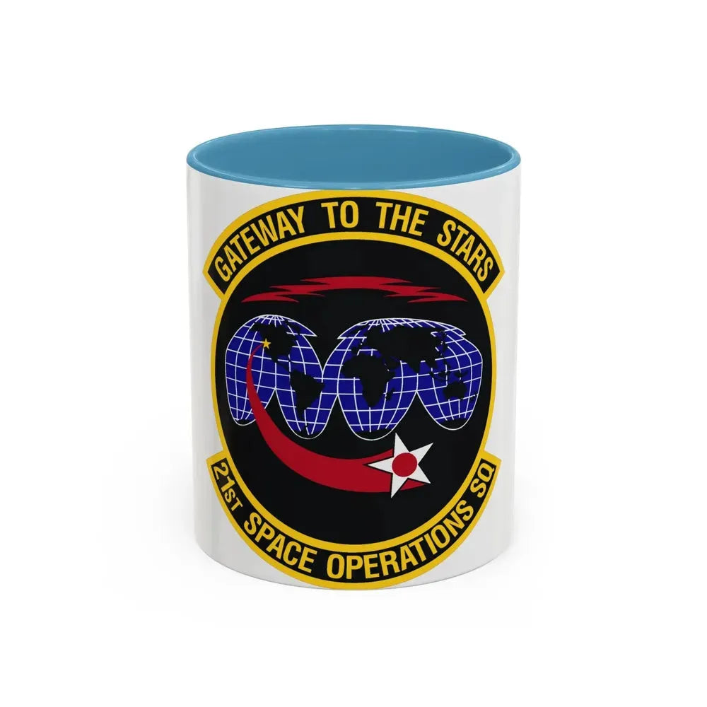21st Space Operations Squadron (U.S. Air Force) Accent Coffee Mug 11oz Light Blue - Go Mug Yourself
