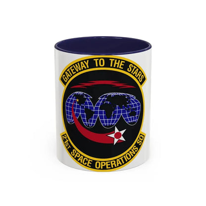 21st Space Operations Squadron (U.S. Air Force) Accent Coffee Mug 11oz Navy - Go Mug Yourself