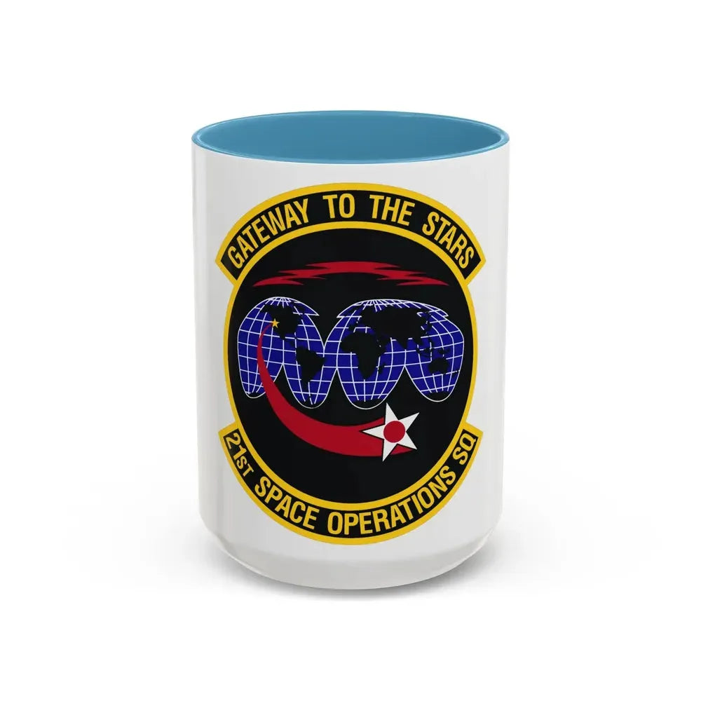 21st Space Operations Squadron (U.S. Air Force) Accent Coffee Mug 15oz Light Blue - Go Mug Yourself