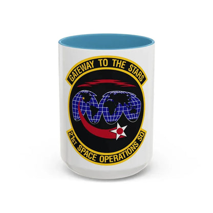21st Space Operations Squadron (U.S. Air Force) Accent Coffee Mug 15oz Light Blue - Go Mug Yourself