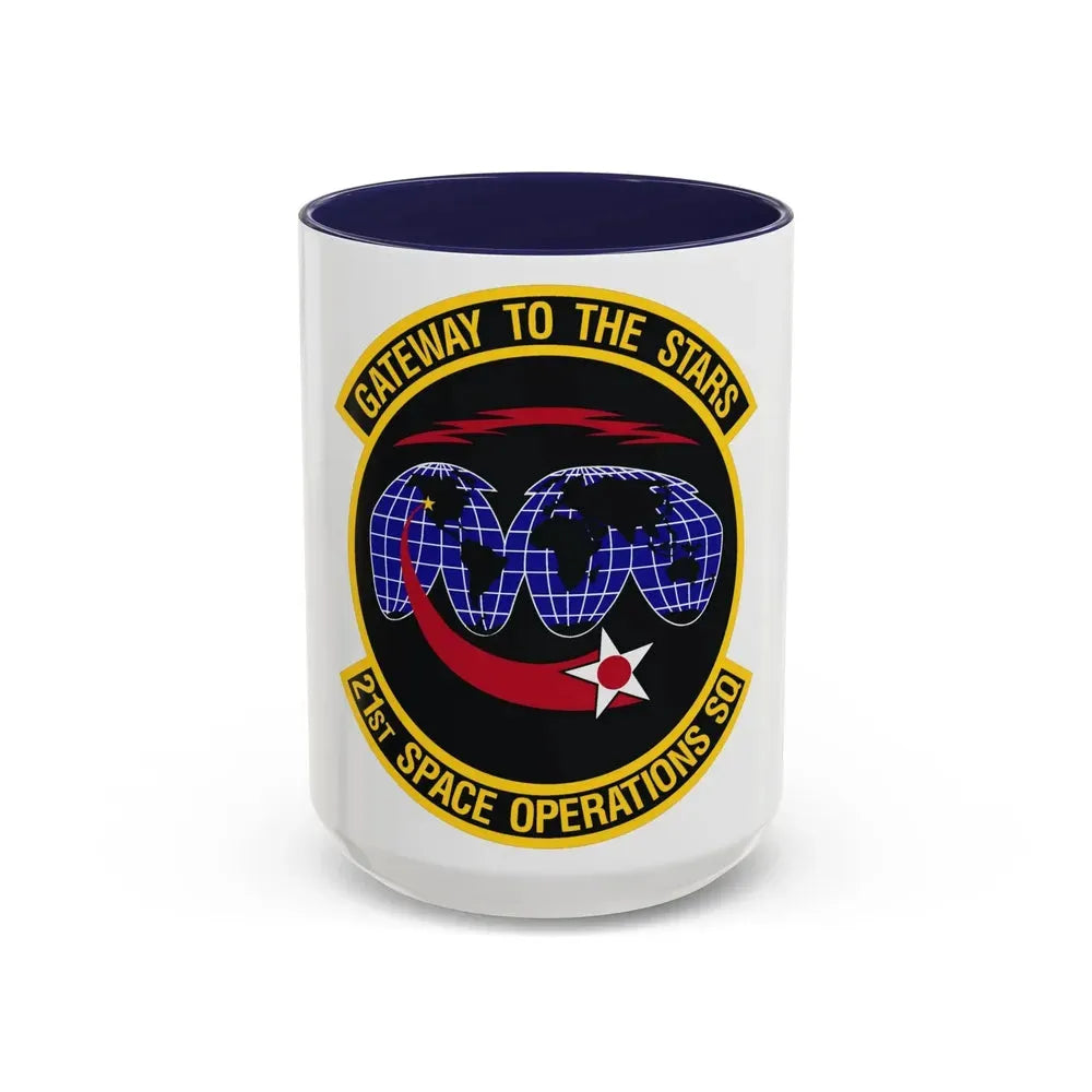 21st Space Operations Squadron (U.S. Air Force) Accent Coffee Mug 15oz Navy - Go Mug Yourself