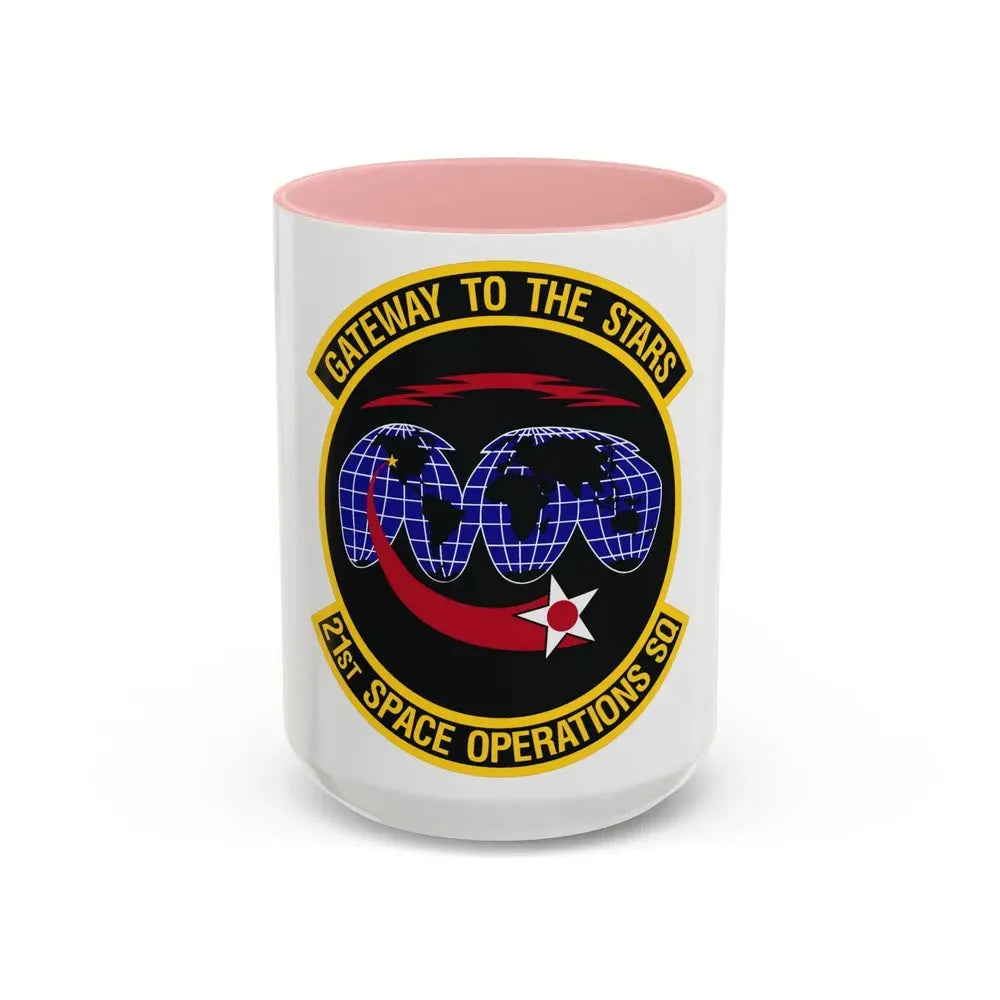 21st Space Operations Squadron (U.S. Air Force) Accent Coffee Mug 15oz Pink - Go Mug Yourself