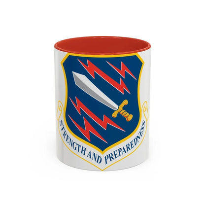 21st Space Wing (U.S. Air Force) Accent Coffee Mug 11oz Red - Go Mug Yourself