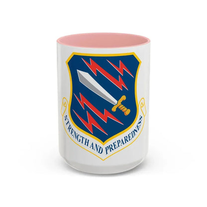 21st Space Wing (U.S. Air Force) Accent Coffee Mug 15oz Pink - Go Mug Yourself