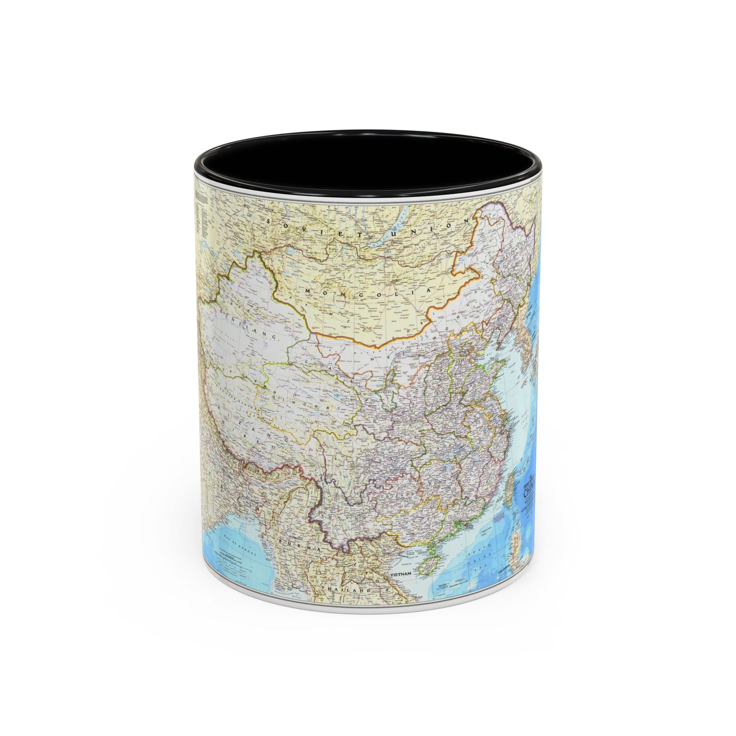 China - The People's Republic (1980) (Map) Accent Coffee Mug