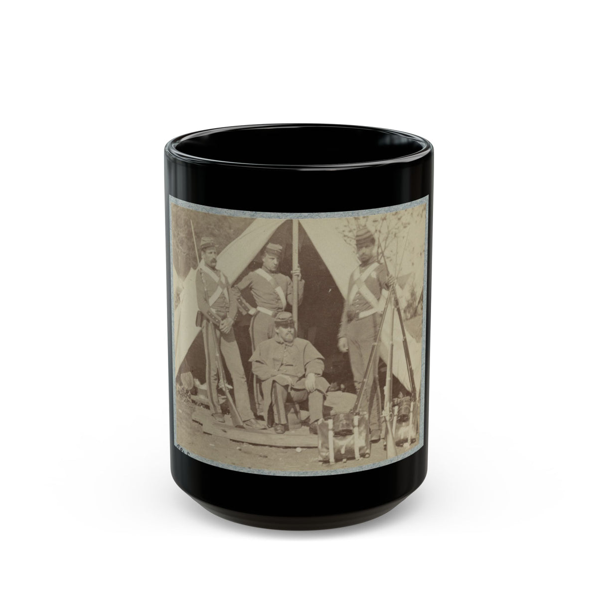 7th New York State Militia, Camp Cameron, D.C., 1861 013 (U.S. Civil War) Black Coffee Mug