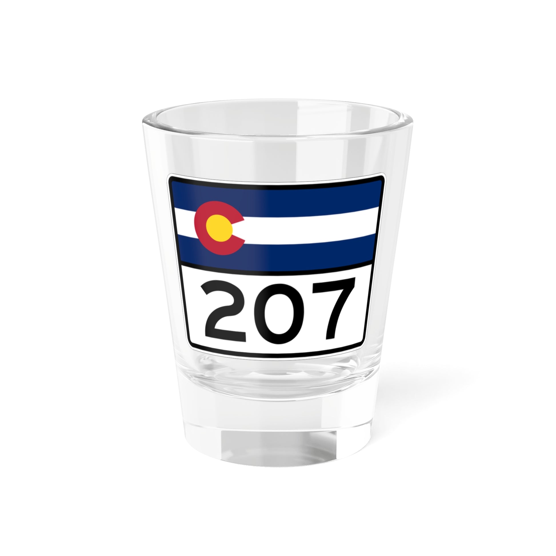 Colorado 207 wide (Colorado) (Road Sign) Shot Glass 1.5oz-1.5oz-Go Mug Yourself