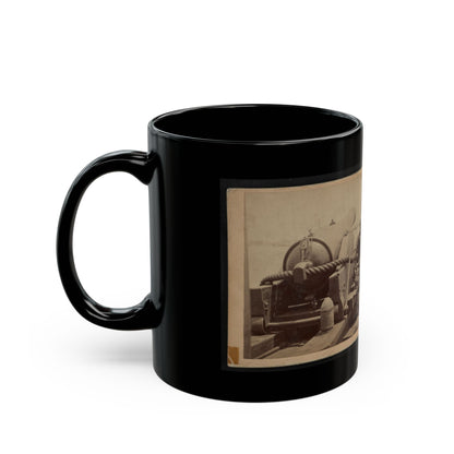 Rear View Of A Cannon With A Soldier Sitting Adjacent To It Facing Forward (U.S. Civil War) Black Coffee Mug
