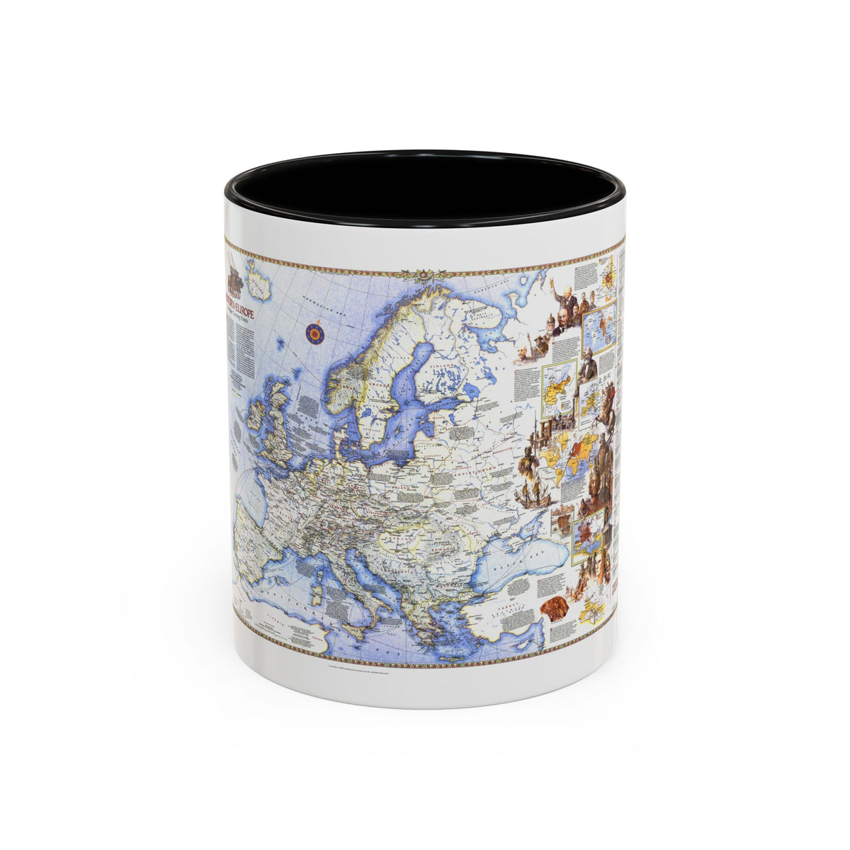 Europe - History The Major Turning Points (1983) (Map) Accent Coffee Mug