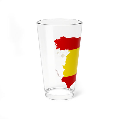 Silhouette Spain with Flag (Spain) Pint Glass 16oz