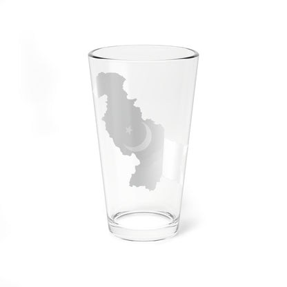 Flag map of Pakistan (Pakistan) Pint Glass 16oz
