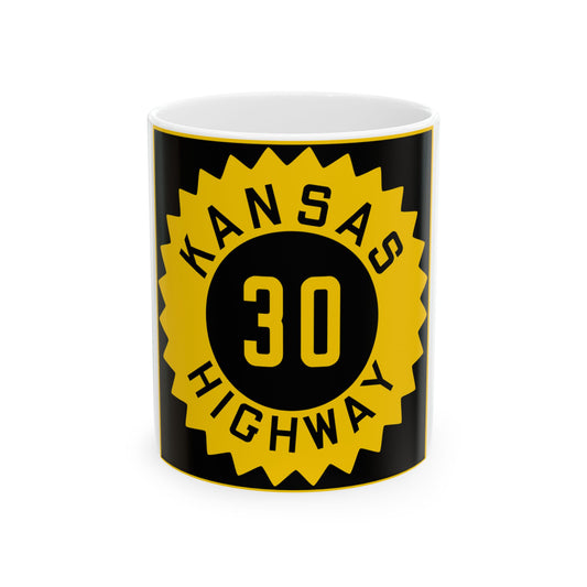 K-30 1926 (Kansas) (Road Sign) White Coffee Mug