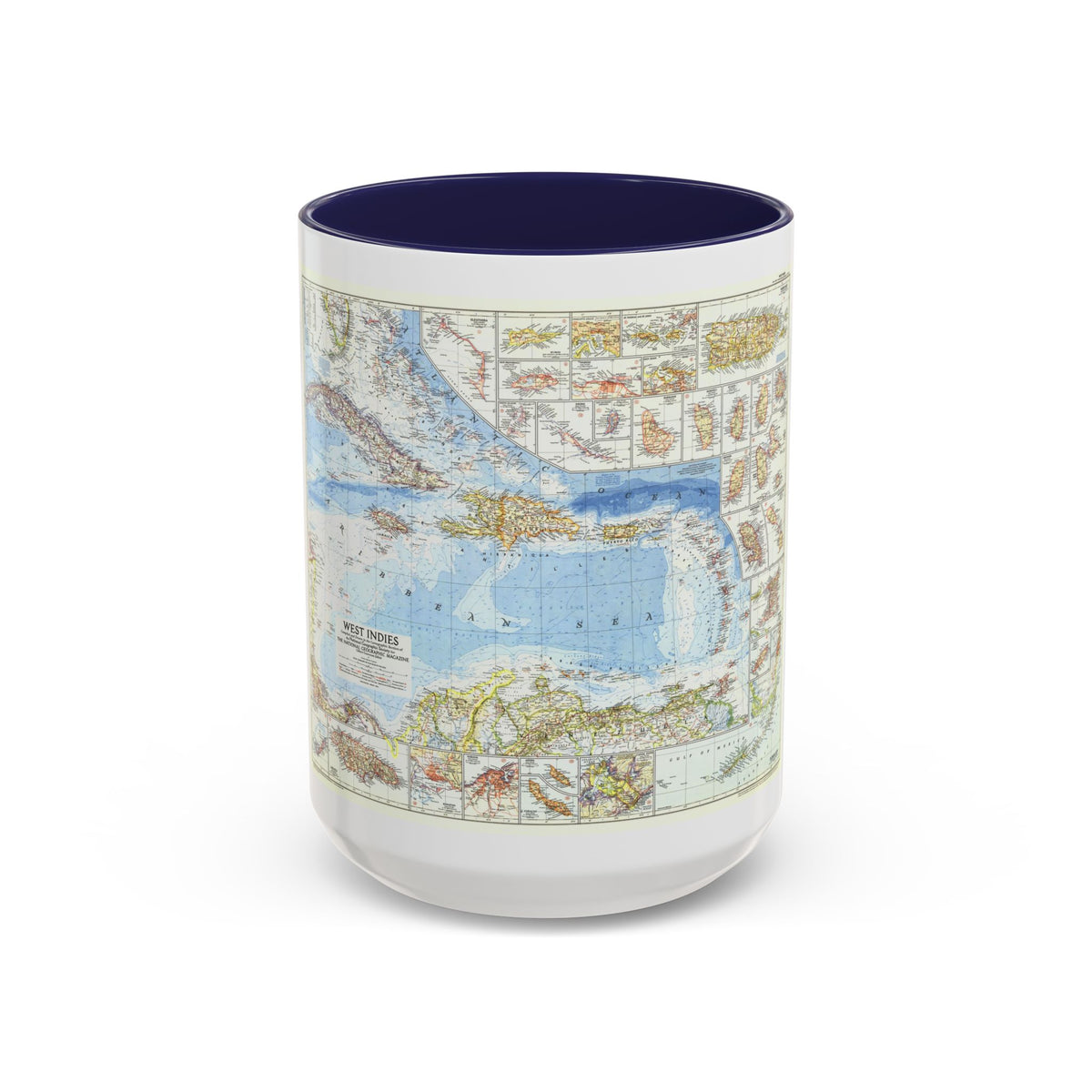 West Indies (1954) (Map) Accent Coffee Mug