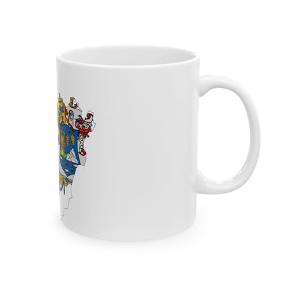 Flag-map of Hajdu-Bihar County (Hungary) White Coffee Mug